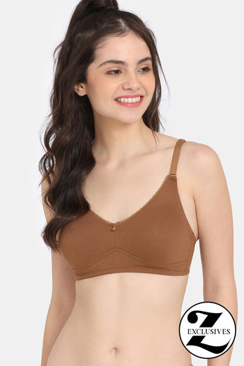 Buy Zivame Double Layered Non Wired 3/4Th Coverage T-Shirt Bra - Argan Oil